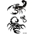 Scorpion temporary tattoo stickers black body art transfer waterproof cool tattoo for men women - SS1299 / 9.8x5.8cm