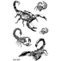 Cool black scorpion temporary tattoo stickers sheet for body art, multiple styles in stock. - SS1300 / 9.8x5.8cm