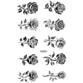 Adesivi per tatuaggi temporanei di rose nere per braccio e gamba, body art floreale chic. - HS361