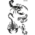 Black Scorpion Temporary Tattoo Sticker Sheet Tribal Design For Body Art Style Variant - SS1303 / 9.8x5.8cm