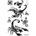 Cool black scorpion temporary tattoo stickers sheet tribal design body art waterproof decal - SS1304 / 9.8x5.8cm