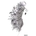 Monochrome feather flower tattoo sticker body art temporary tattoo design waterproof - ss223