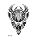 Fresco pegatina de tatuaje tribal en blanco y negro para mano y cuello arte corporal. - Totem de Escorpión(SS1226)