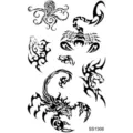 Cool scorpion totem temporary tattoo stickers, multi-style black body art for men women. - SS1306 / 9.8x5.8cm