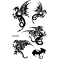 Black dragon temporary tattoo stickers sheet waterproof tribal body art transfer for men women - SS1317