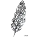 Geometric feather temporary tattoo sticker for hand and leg stylish black body art design - SS225