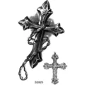 Autocollant de tatouage croix gothique transfert d'eau art corporel temporaire pour bras cou - SS929