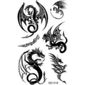 Black dragon temporary tattoo stickers sheet tribal body art design for men and women - SS1318