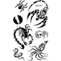 Cool scorpion spider skull temporary tattoo stickers set waterproof body art variant - SS1307 / 9.8x5.8cm