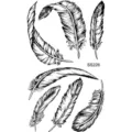 Temporary feather tattoo stickers black line art flash body art fake tattoos for arm leg hands - ss226
