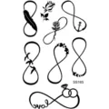 Foglio di tatuaggio temporaneo impermeabile con simbolo infinito, piuma, rosa e ancora. - Stile SS165 (SS165)