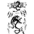 Temporary dragon tattoo stickers sheet, black tribal body art designs for hand and neck. - SS1319
