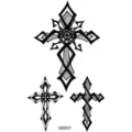 Tatouage Temporaire Croix Gothique Autocollant Art Corporel Faux Tatouage Tendance - SS931