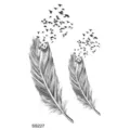 Temporary tattoo sticker featuring flying birds and feather design, waterproof body art for arms and legs. - SS227