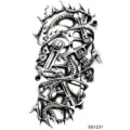 Calcomania de tatuaje steampunk mecanico, engranaje negro y blanco para brazo y cuello. - Engranaje Steampunk(SS1231)