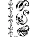 Scorpion temporary tattoo sticker set, cool waterproof body art design for men women. - SS1310 / 9.8x5.8cm