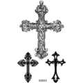 Autocollant de tatouage croisé temporaire style gothique noir art corporel imperméable. - SS933