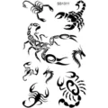 Scorpion tribal temporary tattoo sticker sheet for hand neck body art waterproof black design - SS1311 / 9.8x5.8cm
