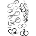 Foglio di adesivo per tatuaggio temporaneo nero cuore infinito, impermeabile e duraturo. - Stile SS168 (SS168)
