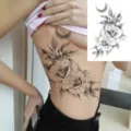 Adesivo per tatuaggio temporaneo fiore di rosa body art design floreale impermeabile. - LZ137