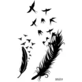 Feather bird temporary tattoo sticker for hand leg body art waterproof design style new. - SS231