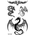 Temporary dragon tattoo stickers sheet, waterproof tribal body art designs for arm neck. - SS1324