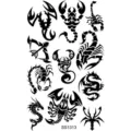Cool scorpion and dragon temporary tattoo sticker sheet for hand and neck body art fashion. - SS1313 / 9.8x5.8cm