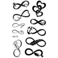 Adesivo per tatuaggio temporaneo impermeabile con simboli dell'infinito, cuori e piume. - Stile SS170 (SS170)