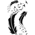 Feather birds temporary tattoo sticker for hand leg waterproof body art transfer design - SS233