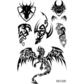 Temporary dragon tattoo stickers sheet, waterproof body art tribal design for men and women - SS1326