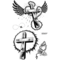 Autocollant de tatouage croix aile étanche corps temporaire faux tatouage pour hommes et femmes - SS937