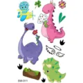 Set di adesivi per tatuaggi temporanei di dinosauri cartoni animati colorati bambini. - SW011 Dinosauro