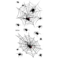 Foglio di tatuaggi temporanei ragno di Halloween, adesivi per body art spaventosi neri. - MZ344