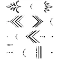 Foglio di adesivi per tatuaggi temporanei da dito in bianco e nero minimalista chic. - HM019 (Linee Geometriche)