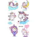 Cute unicorn temporary tattoo sticker sheet cartoon body art design for kids and women 1pc - SW25