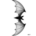 Adesivo per tatuaggio temporaneo pipistrello in bianco e nero, bellissimo stile gotico. - HM027 (Pipistrello)