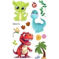 Foglio di tatuaggio temporaneo dinosauro cartone animato, adesivo corpo impermeabile per bambini. - SW014 Dinosauro