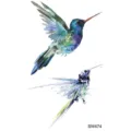 Adesivo tatuaggio temporaneo colibrì acquerello arte corporea moda design per braccio. - Motivo Colibrì (SW474) / 9.8x5.8cm