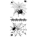 Foglio adesivo tatuaggio temporaneo ragnatela di Halloween, design di ragno nero per festa. - MZ347