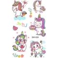 Cute unicorn temporary tattoo sticker sheet for hand and neck, waterproof body art design. - SW29