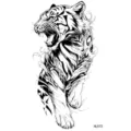 Adesivo per tatuaggio di tigre in bianco e nero, design totem animale per la mano. - HL072