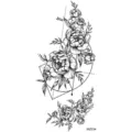 Adesivo tatuaggio temporaneo peonia con design d'arte geometrica per decorare il corpo. - Mz034