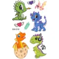 Colorful cartoon dinosaur temporary tattoos for kids and adults hand neck body art stickers - SW019 Dinosaur
