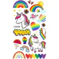 Pegatinas de tatuaje temporal de arcoíris de unicornio colorido para niños, ideales brazos. - Patrón CD038 / 12x6.8cm