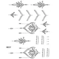 Foglio di adesivi per tatuaggi temporanei nero bianco minimalista dita arte HM039 - HM039 (Linee di Piante)