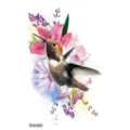 Watercolor hummingbird temporary tattoo sticker for stylish hand arm neck body art design. - Hummingbird Pattern (SW480) / 9.8x5.8cm