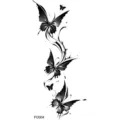 Adesivo per tatuaggio farfalla in bianco e nero, design a linea fluida per il braccio. - Stile Farfalla Sfinita (FO004) / 15x7CM