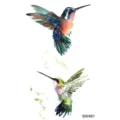 Watercolor hummingbird temporary tattoo sticker, colorful bird design for body art. - Hummingbird Pattern (SW481) / 9.8x5.8cm