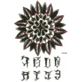 Temporary tattoo sticker black white mandala flower gothic tribal design body art 1pc - HL131