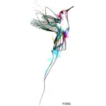Watercolor hummingbird temporary tattoo sticker, colorful artistic bird body art for arm and leg. - Watercolor Hummingbird Style (FO062) / 15x7CM